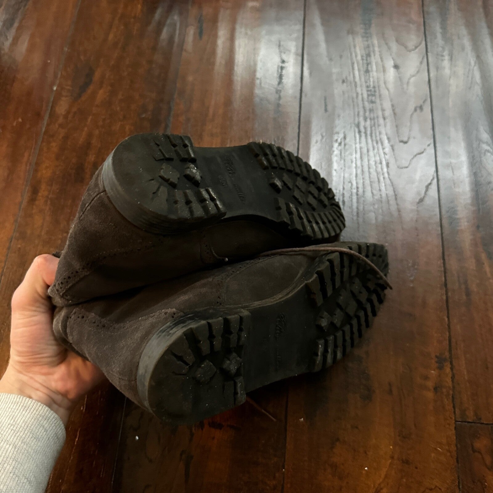 Brown Lace Leather Ankle Boots 8.5 Bootie Bettye Muller Hi Block Heel