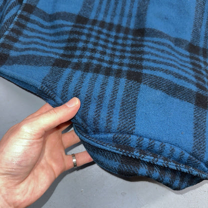 Pendleton Wool Coat Mackinaw VTG Hunting Jacket Blue Plaid Mens Large USA 80s