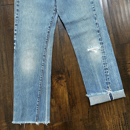 Levis Vintage 80s Redline Selvedge USA 501 XX Jeans 66 70s Light 27x36 Act 25x27