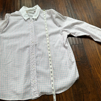 VTG 70s women's White Plaid Flannel Shirt Grunge Punk 40 Checkered jane hunt