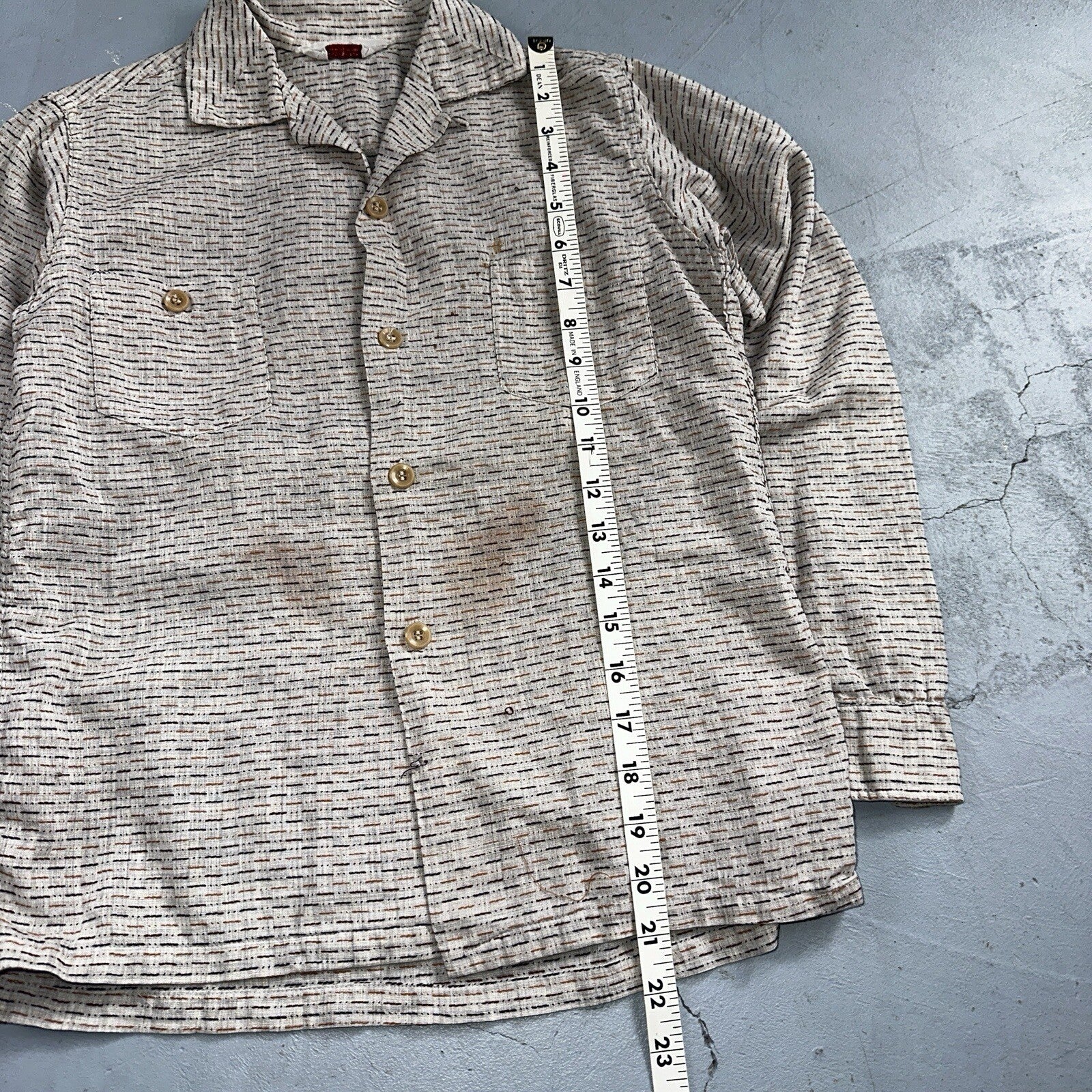 VTG 50s 60s Towncraft Penneys Loop Collar Button Up Shirt Rockabilly Boys 14 Kid