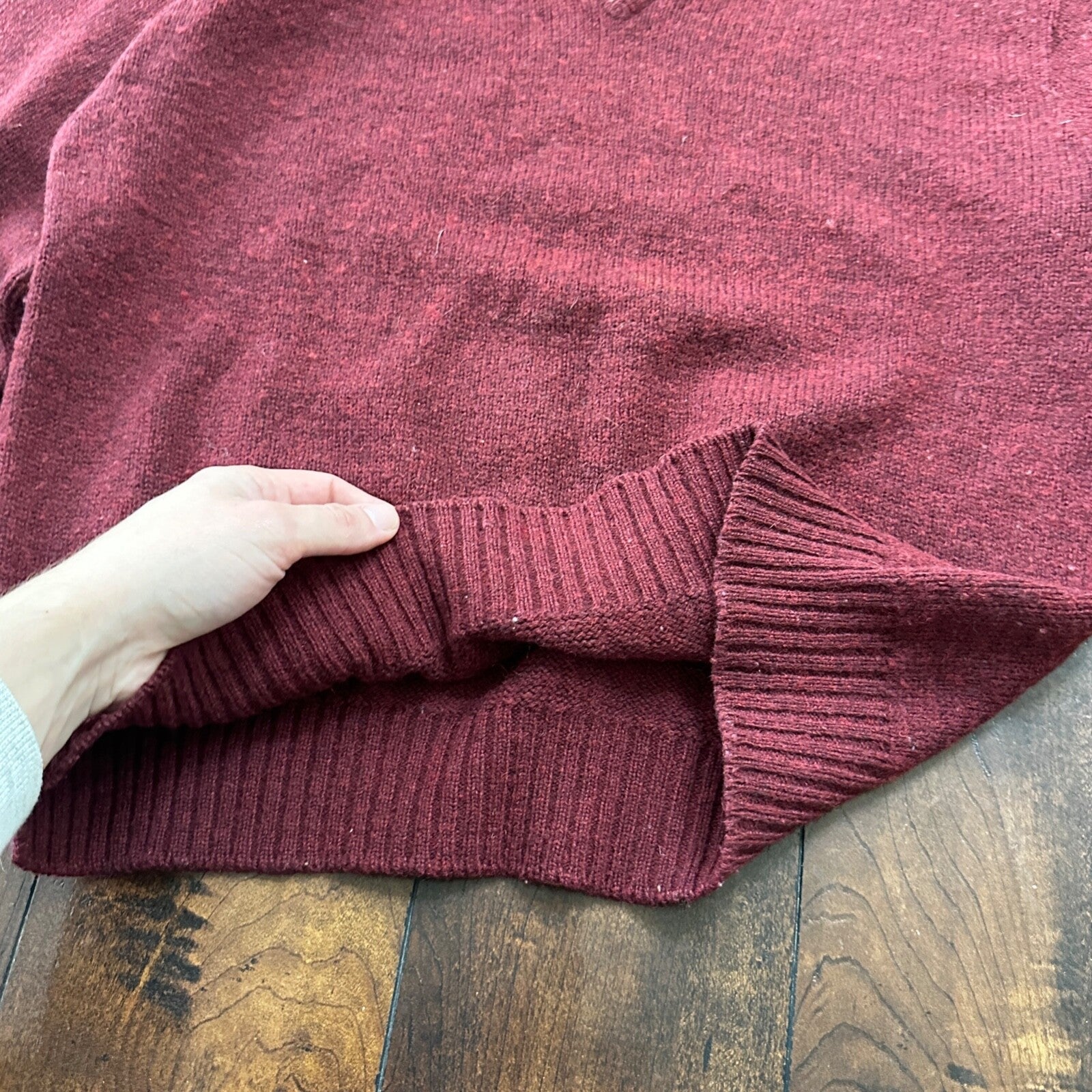 Vintage Jantzen Sweater Men's M Red Pullover Blank Solid USA Made 80s