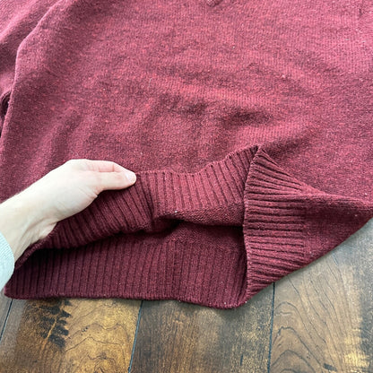 Vintage Jantzen Sweater Men's M Red Pullover Blank Solid USA Made 80s