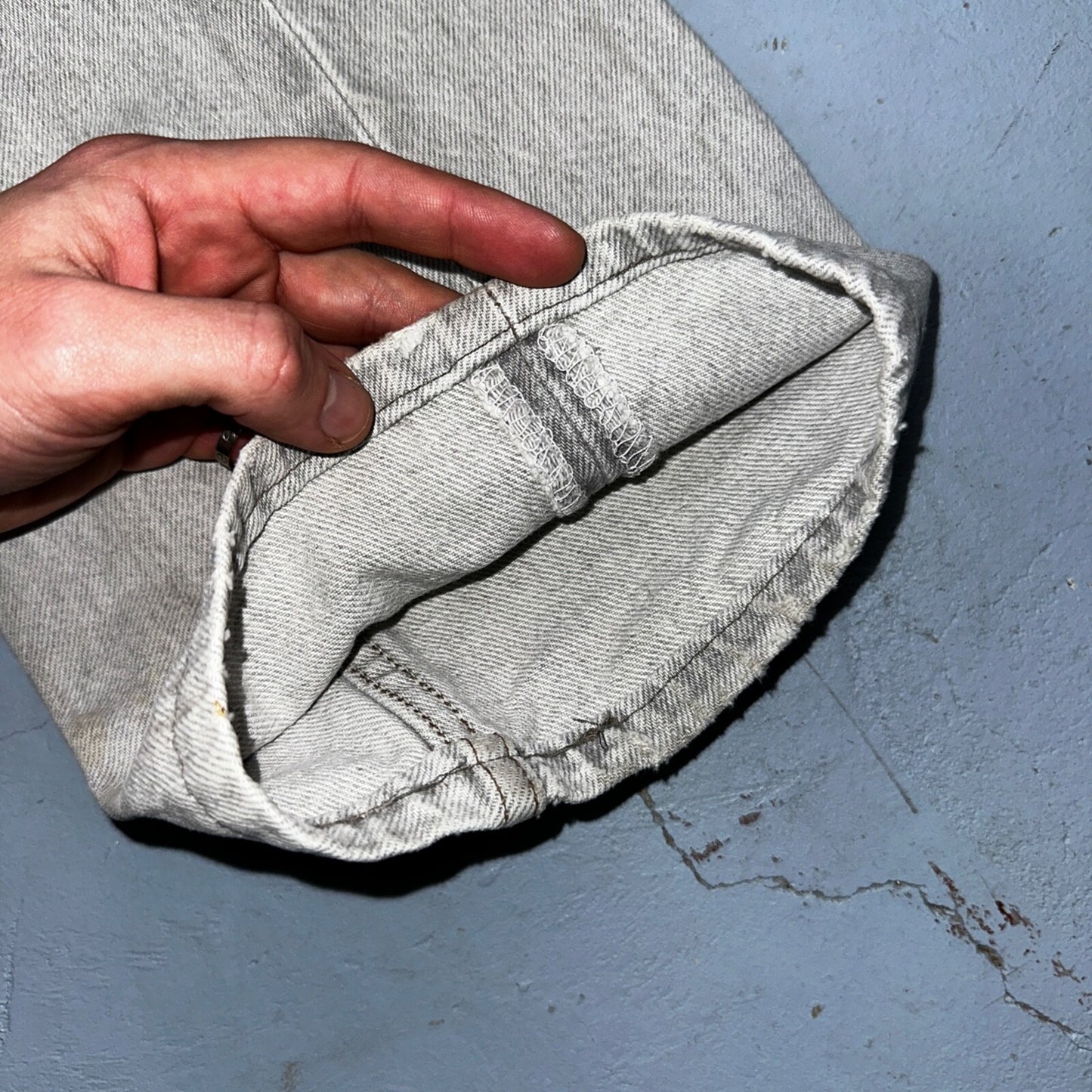 Levis 501 Vintage 90s USA XX Straight Leg Jeans Gray Light Wash 36x32 Act 33x30