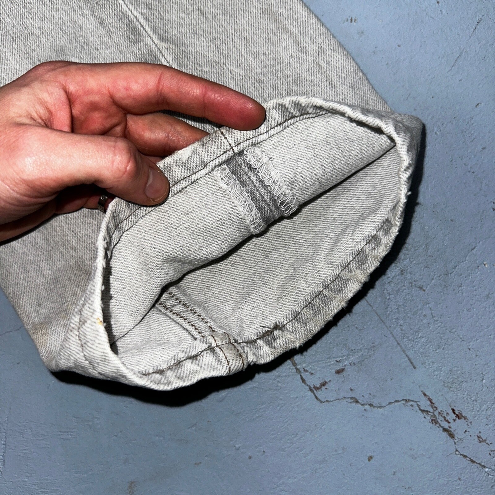 Levis 501 Vintage 90s USA XX Straight Leg Jeans Gray Light Wash 36x32 Act 33x30