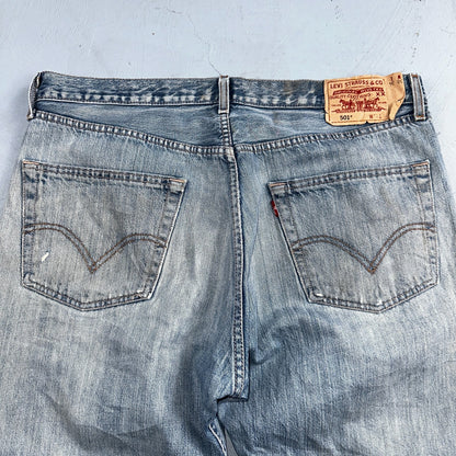 Levis 501 Vintage Y2K XX Straight Leg Jeans Blue Light Wash 38x34 Act 38x32