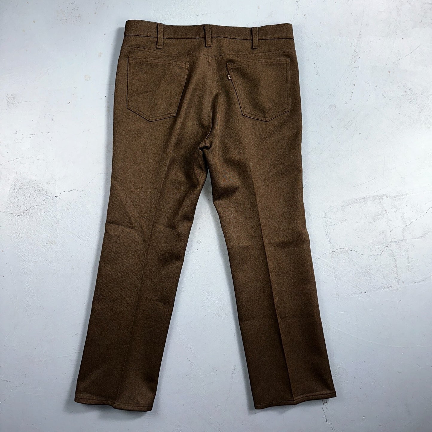 Levis 70s USA 517 36x30 Bootcut Pants Brown Polyester Slacks Vintage 35x30