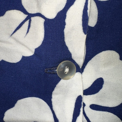 Vintage 50s Hawaiian Aloha Print Shirt Rockabilly Honolulu 60s Button Ui Maikai