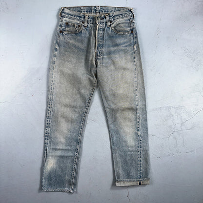 Levis 501 Vintage 80s Redline Selvedge USA XX Jeans Light Wash 29x34 Act 27x28
