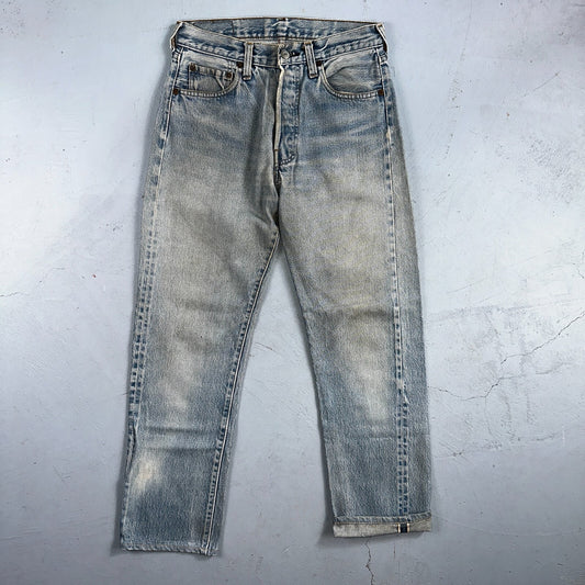 Levis 501 Vintage 80s Redline Selvedge USA XX Jeans Light Wash 29x34 Act 27x28