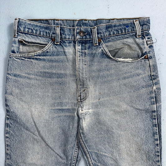 Levis 517 Vintage 80s USA Orange Tab Bootcut Flare Blue Worn Jeans Act 32x27