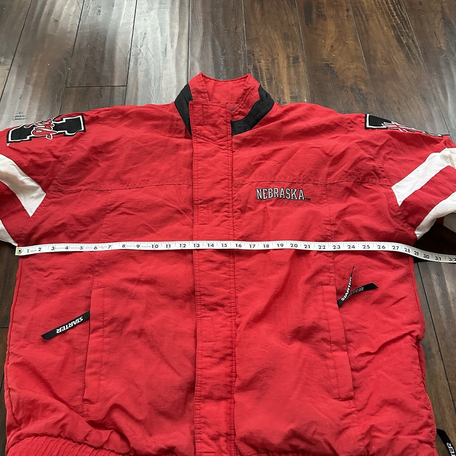 Vintage 90s 80s Nebraska Huskers Full Zip Starter Jacket Puffer Men's Large NCAA