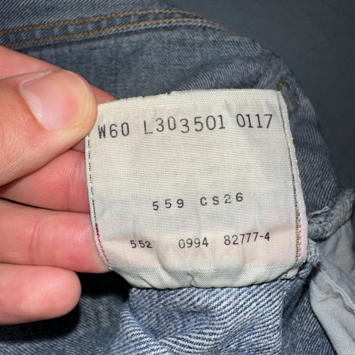 Levis 501 Vintage 90s USA XX Straight Leg Jeans Blue Light Wash 60x30 Act 56x27