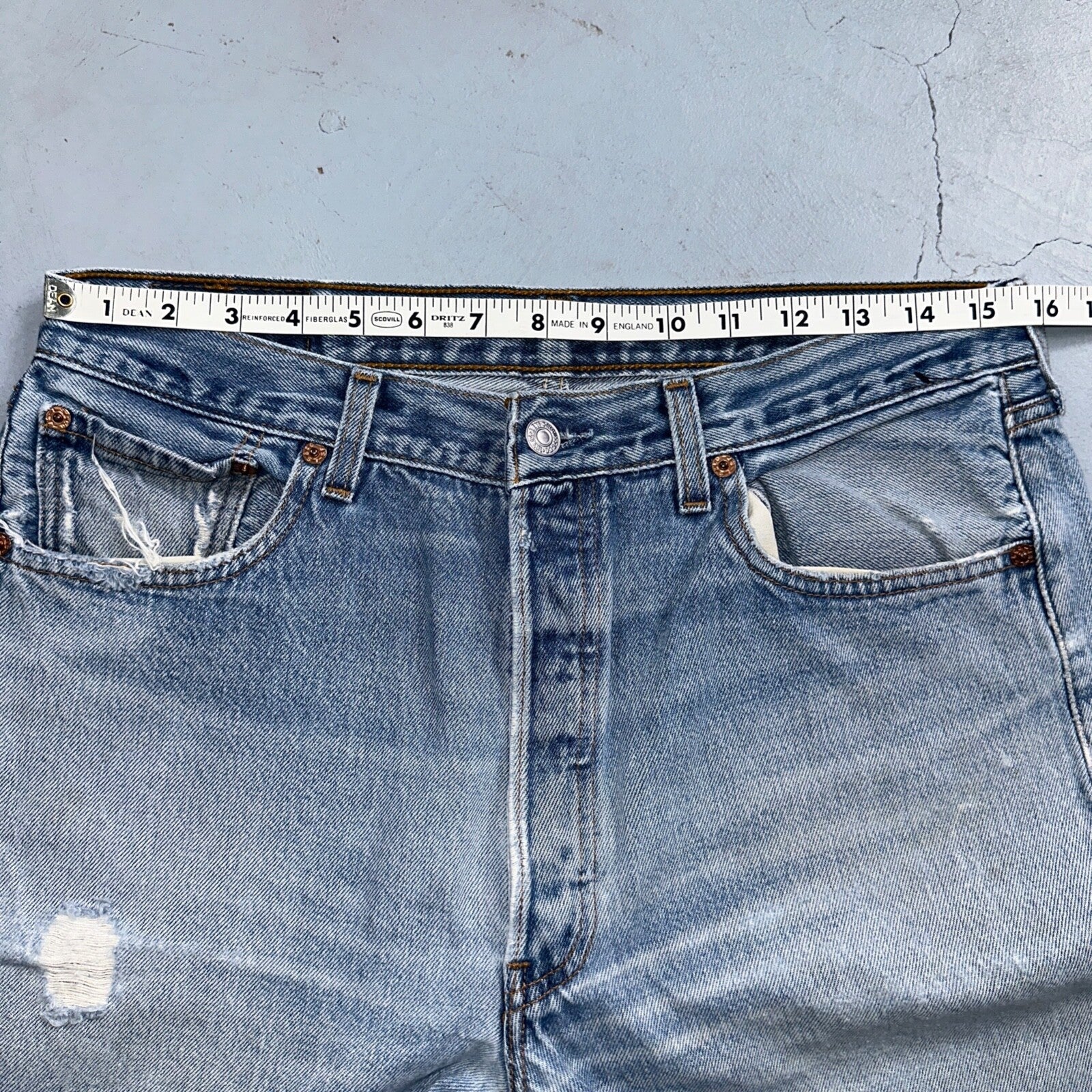 Levis 501 Vintage 90s XX Straight Leg Mexico Jeans 34x36 Light Wash Act 31x33