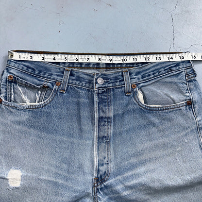 Levis 501 Vintage 90s XX Straight Leg Mexico Jeans 34x36 Light Wash Act 31x33