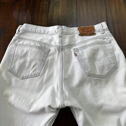 Vintage 90s Levis 501 USA 36x30 Tag Jeans 80s Blue Light Wash Act Worn 33x29