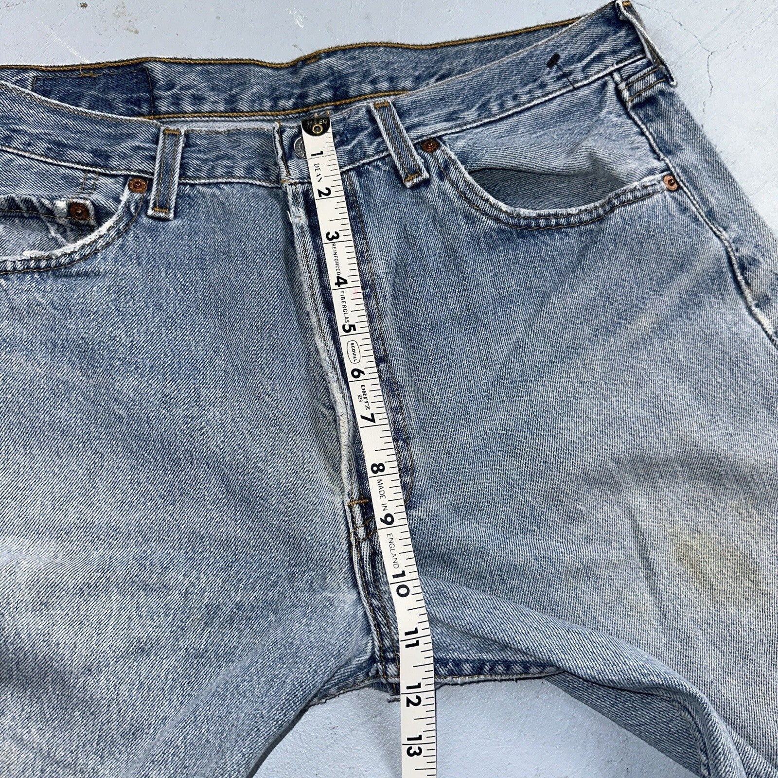 Levis 501 Vintage 90s USA XX Straight Leg Jeans 34x34 Light Wash Act 31x32