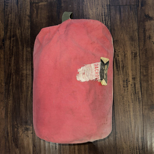 Vtg Sleeping Bag Canvas Red Duffle Bag USA Bell System Talon 1940s 40s 50s WWII