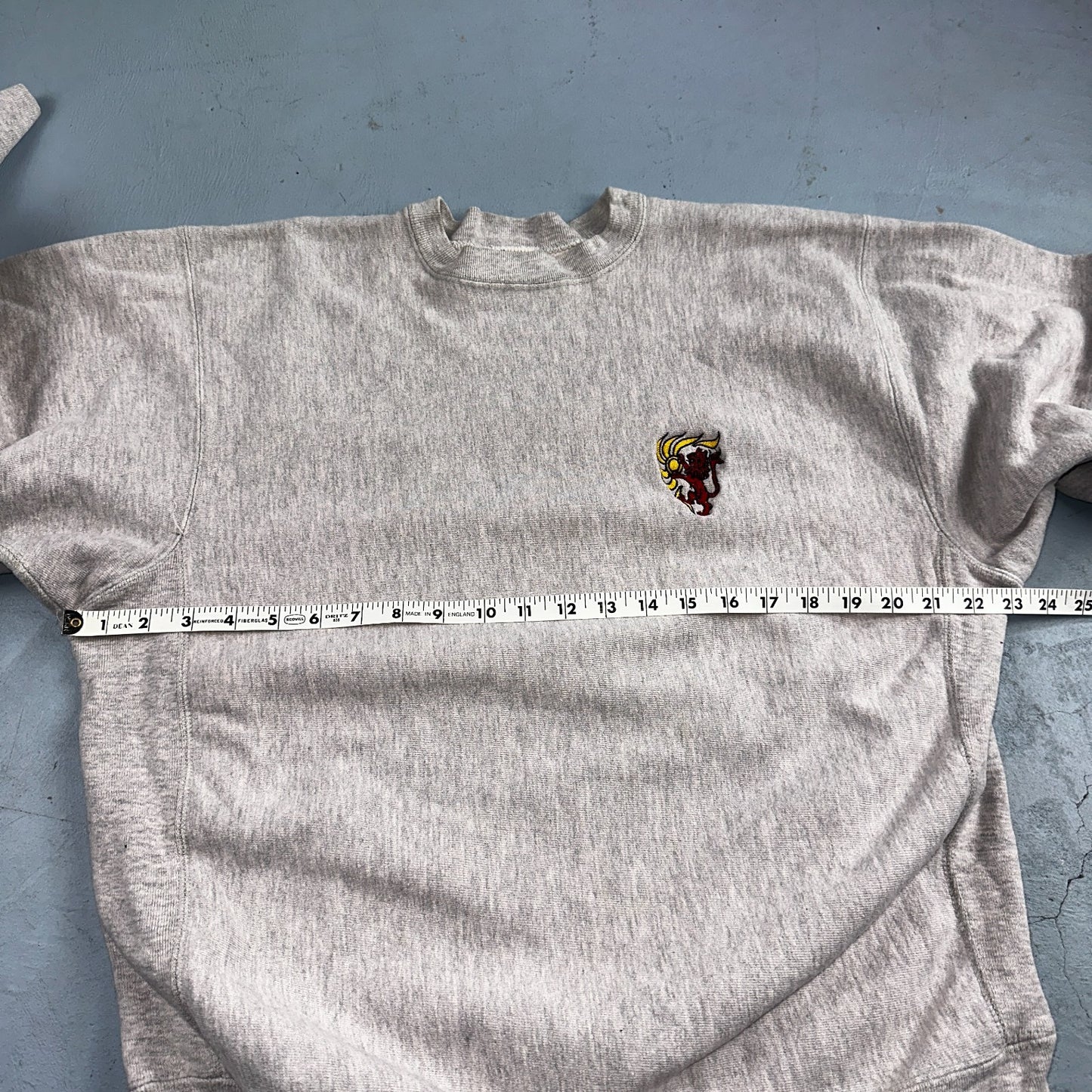 VTG 80s Champion Reverse Weave Crewneck Sweatshirt Gray USA XL Lion Sun Motif