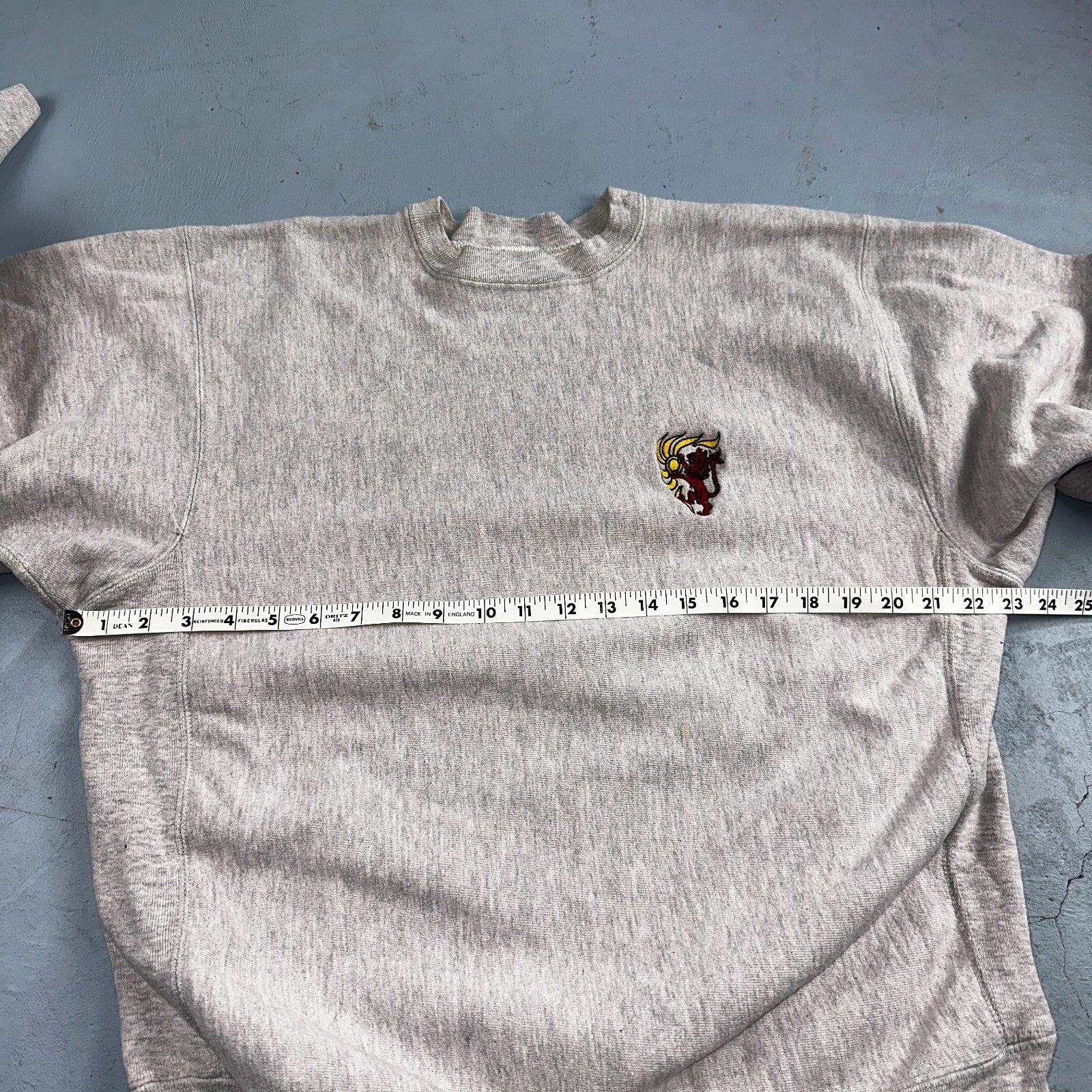 VTG 80s Champion Reverse Weave Crewneck Sweatshirt Gray USA XL Lion Sun Motif