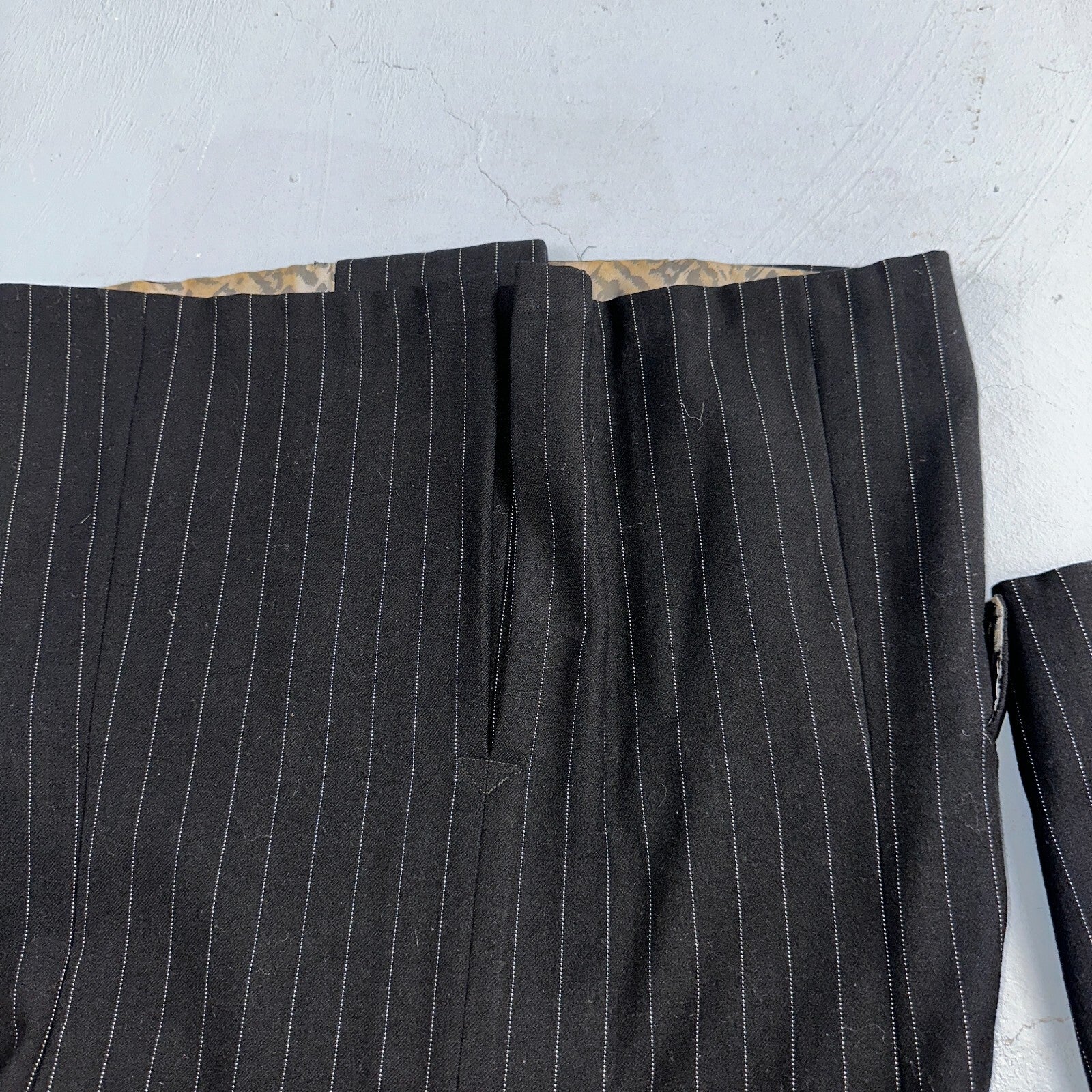 VTG Mens Suit 36 Double Breast 8 Button Jacket Sport Coat Rockabilly 50s Striped