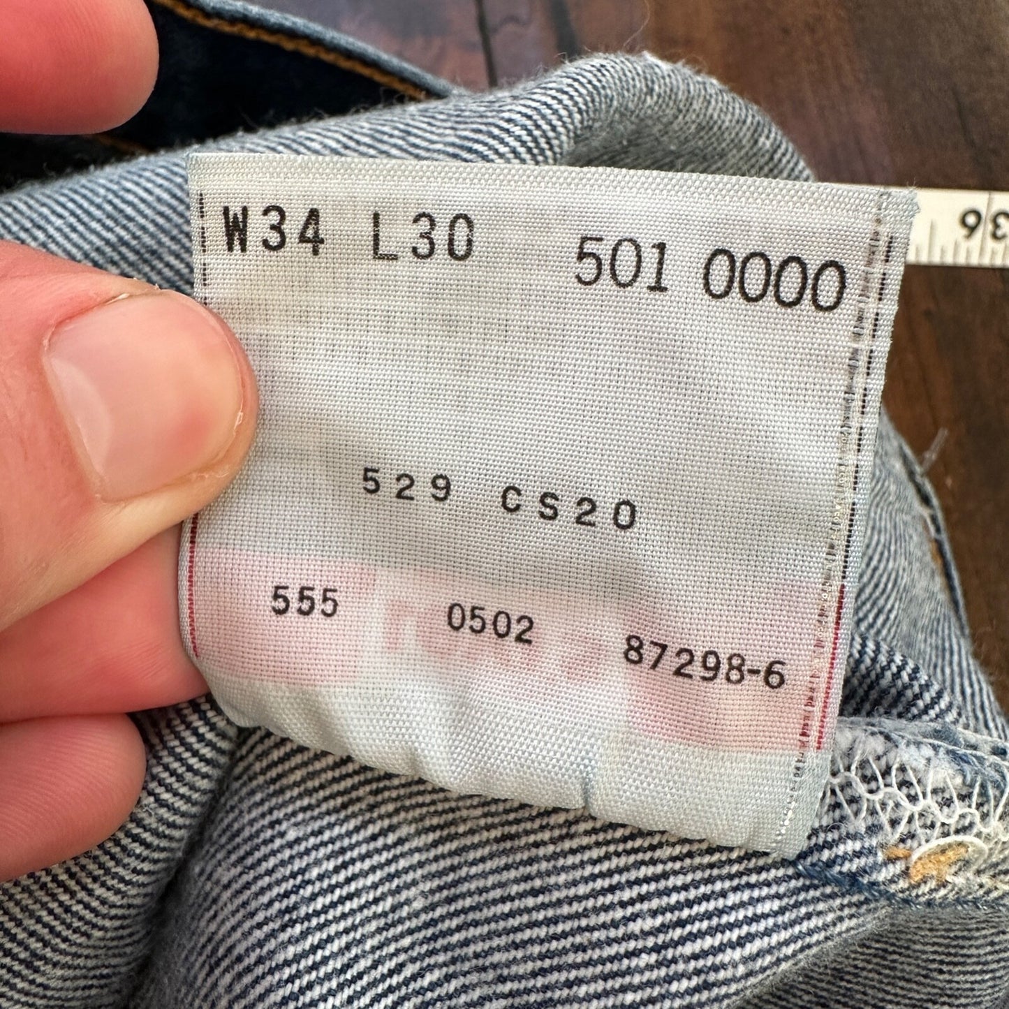 VTG Levis 501 XX Button Fly 90s USA Jeans Denim Straight Capri 34x30 Act 32x25