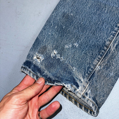 Levis 501 Vintage 80s Redline Selvedge USA XX Jeans Light Wash 32x36 Act 30x31
