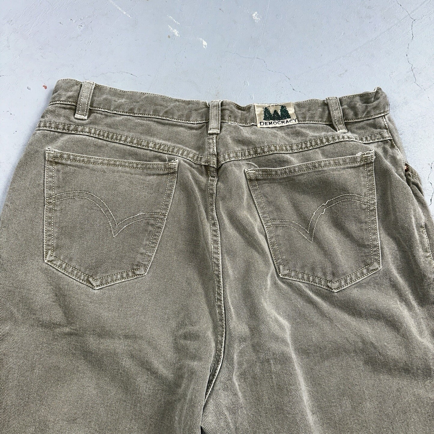 Democracy Jeans Womens 16 Green Denim Pants Banana Republic VTG USA High Rise