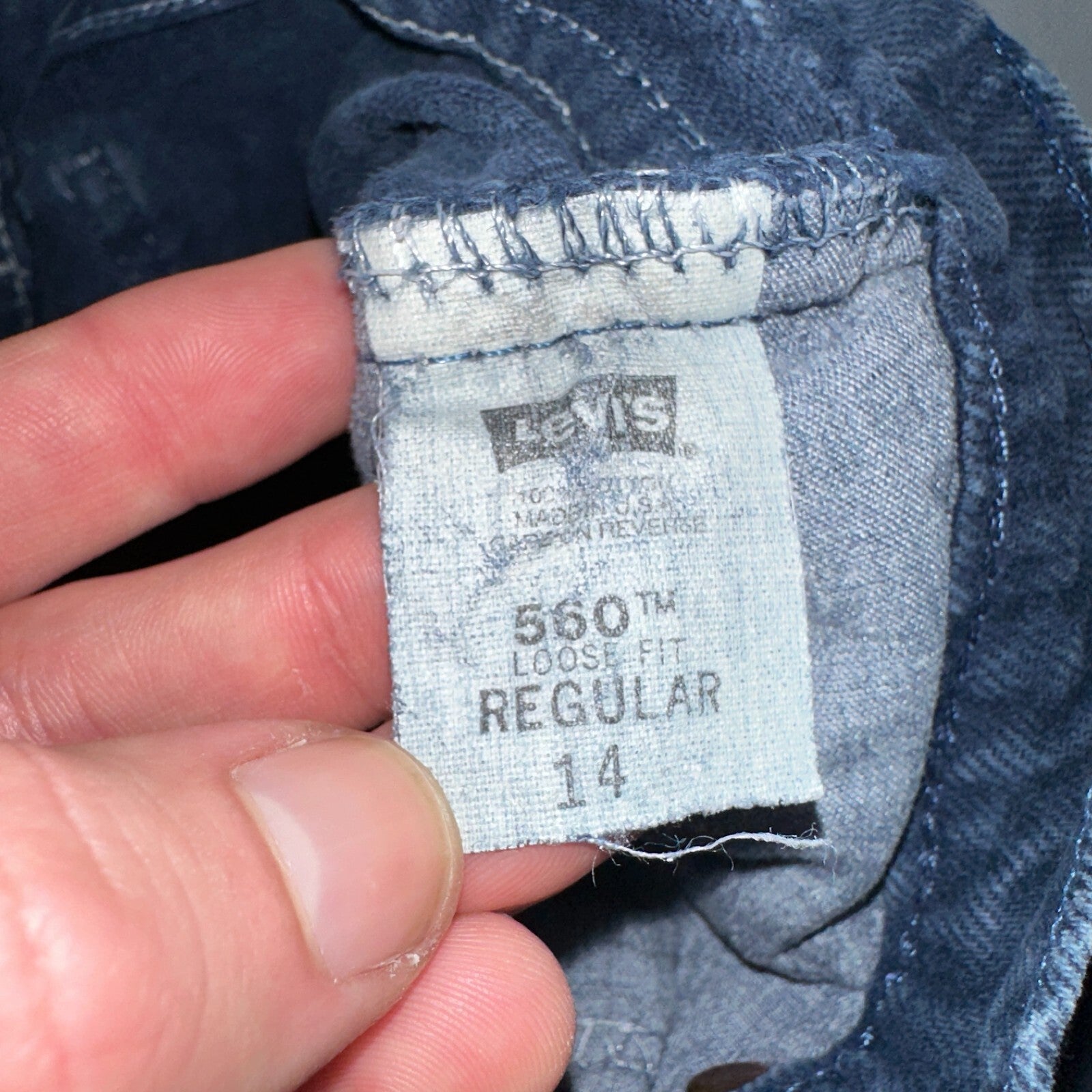 Levis 560 VTG Jeans Womens 14 Blue Wash Loose Straight Orange Tab Denim 25x26