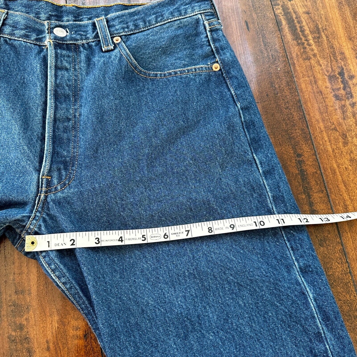 VTG Levis 501 XX Button Fly 90s USA Jeans Denim Straight Capri 34x30 Act 31x26