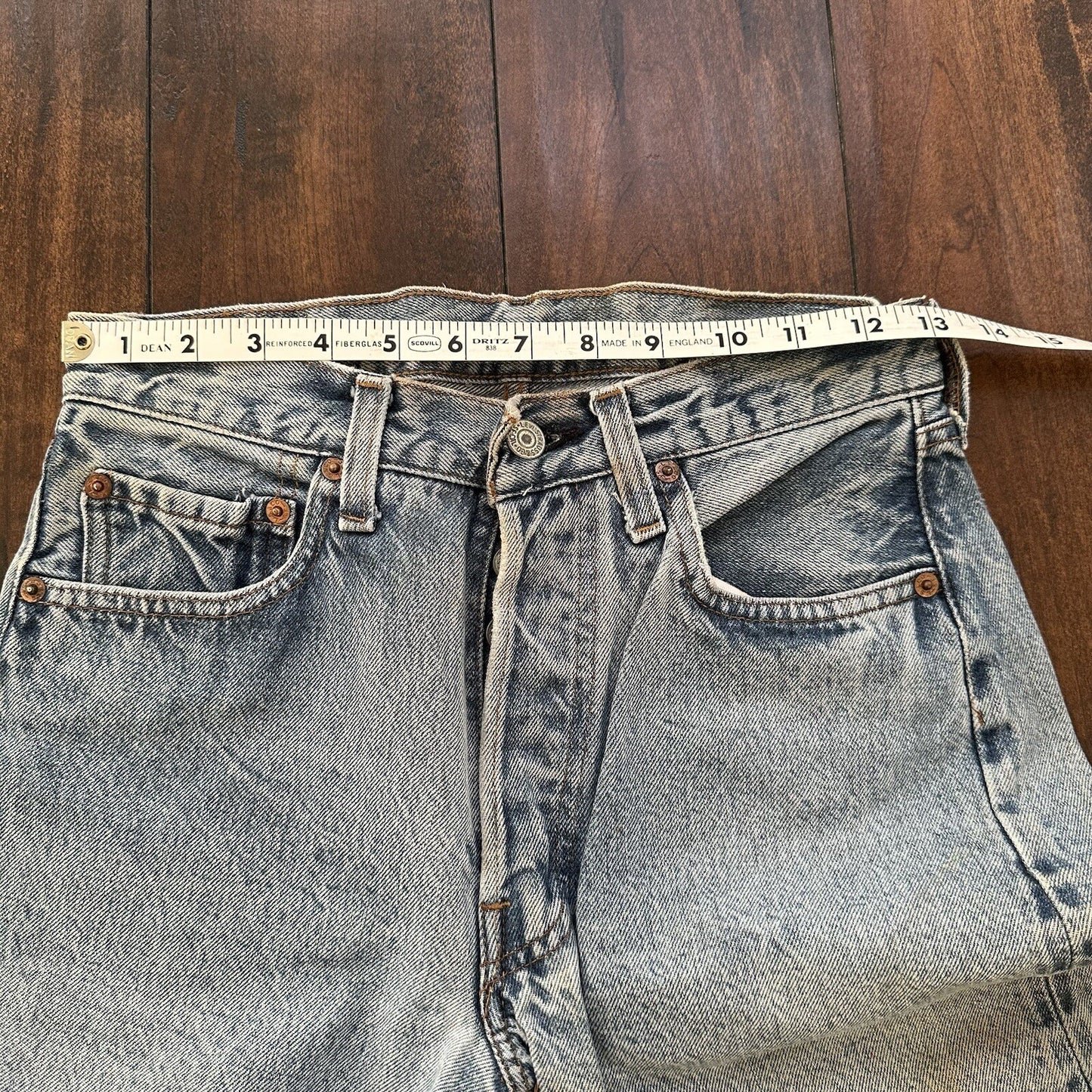 Levis Vintage 80s Redline Selvedge USA 501 XX Jeans 66 30x36 Light Wash Ac 26x31