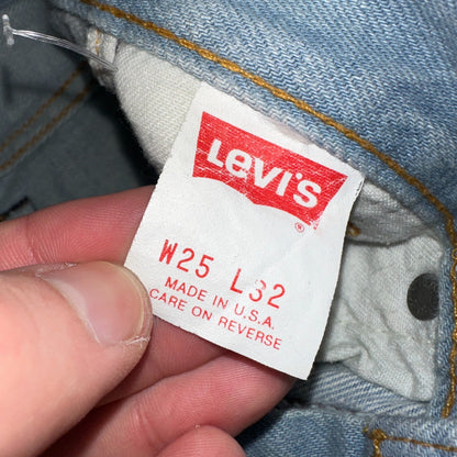 Levis 701 Vintage 90s USA XX Straight Leg Jeans Blue Light Wash 501 Rare 25x32