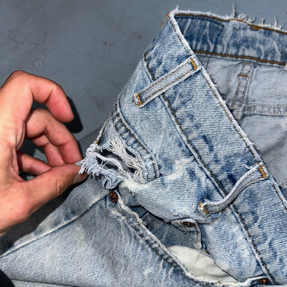 Levis 505 Vintage 90s Orange Tab Jeans 36x32 Thrashed Light Wash 501 Act 33x31