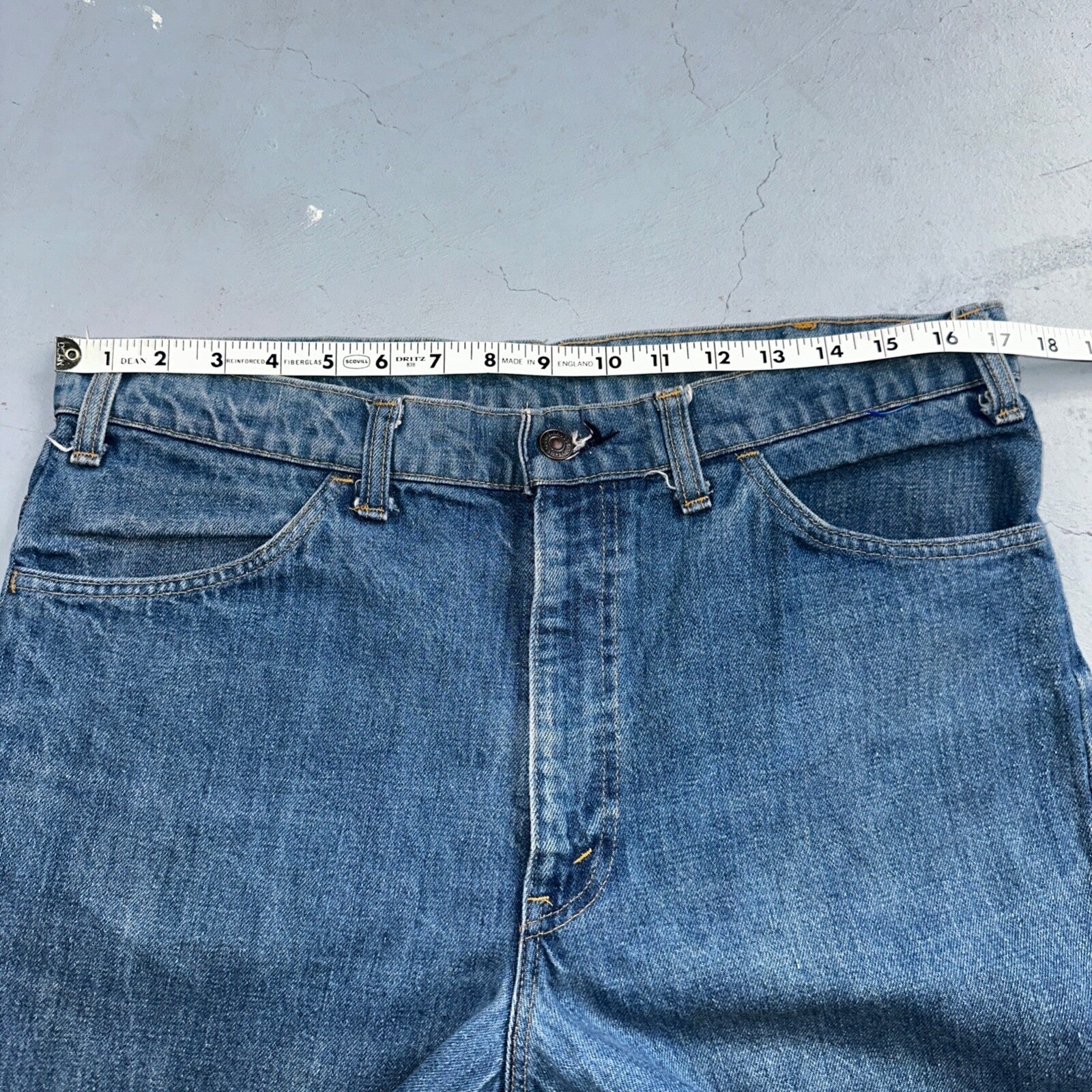 Levis 646 Vintage 70s USA Orange Tab Bootcut Flare Blue Bell Bottom Jeans 34x31