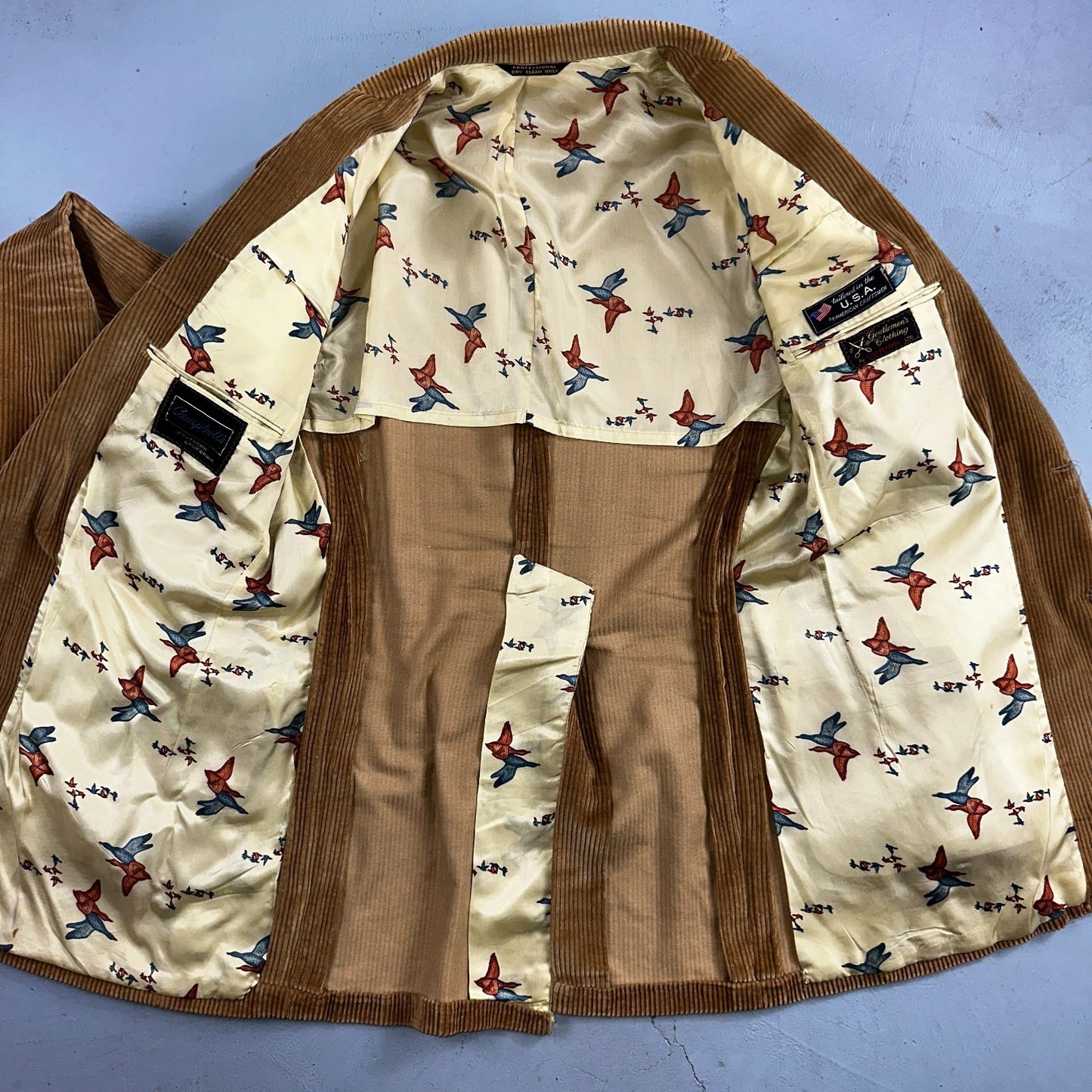 VTG Mens 2 PC Suit 40 Jacket Coat Pants Brown Rockabilly 60s 1960s Corduroy