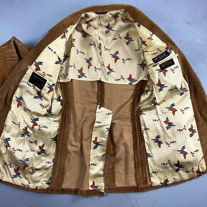 VTG Mens 2 PC Suit 40 Jacket Coat Pants Brown Rockabilly 60s 1960s Corduroy