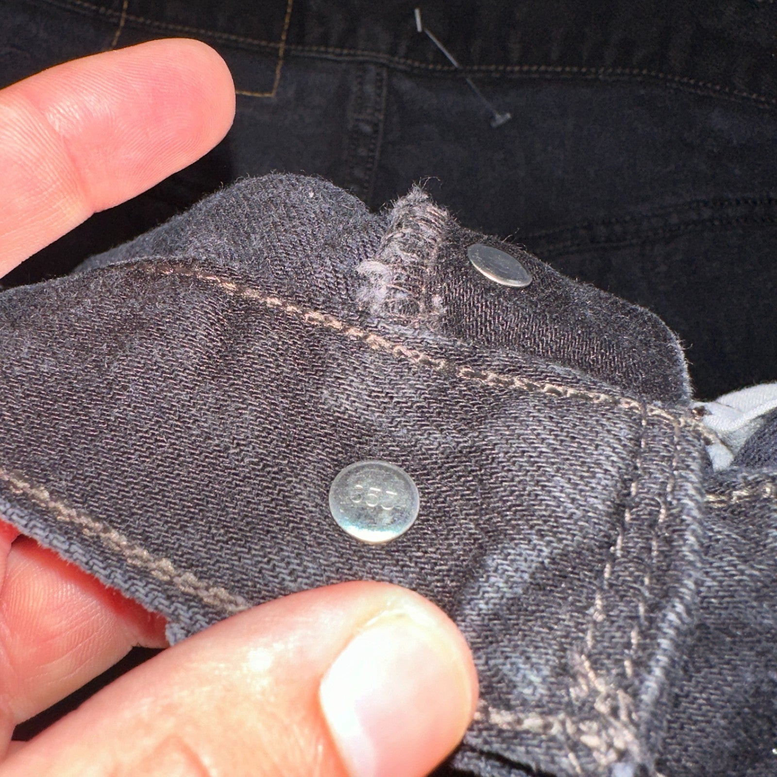 Levis 501 Vintage 90s USA XX Straight Leg Jeans Black Dark Wash 40x34 Act 36x33