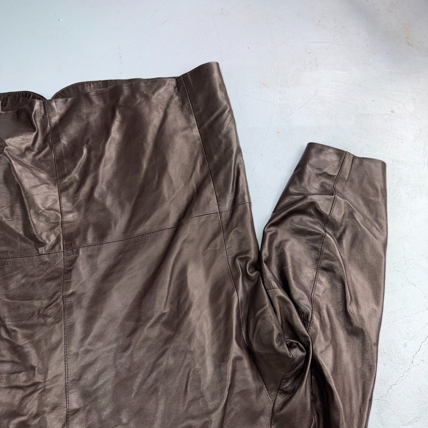 Paul Stuart Mens Vintage Brown Leather Jacket XL Chore Coat Pockets EUC Blazer