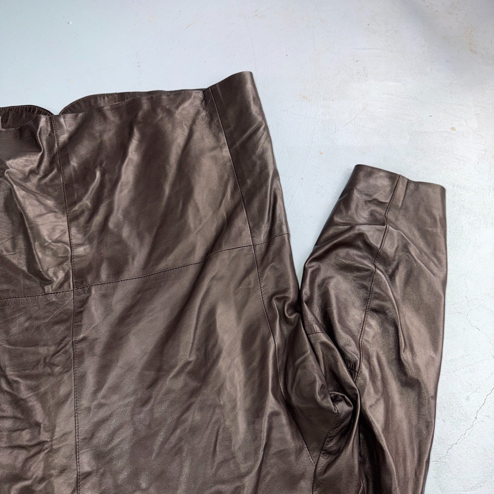 Paul Stuart Mens Vintage Brown Leather Jacket XL Chore Coat Pockets EUC Blazer