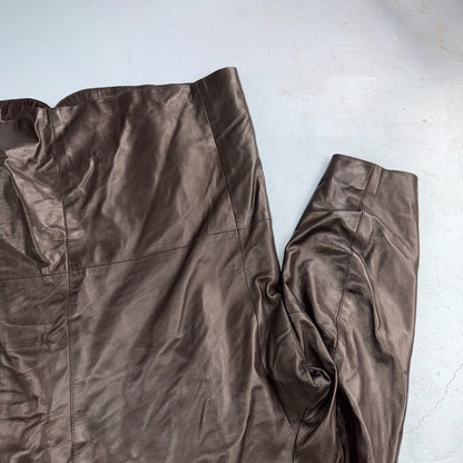 Paul Stuart Mens Vintage Brown Leather Jacket XL Chore Coat Pockets EUC Blazer