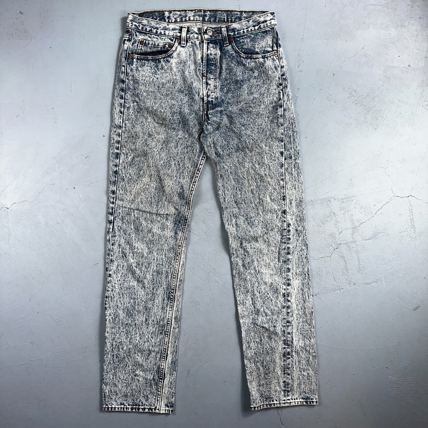Levis 501 Vintage 80s USA XX Straight Leg Jeans Blue Acid Wash 32x34 Act 31x33
