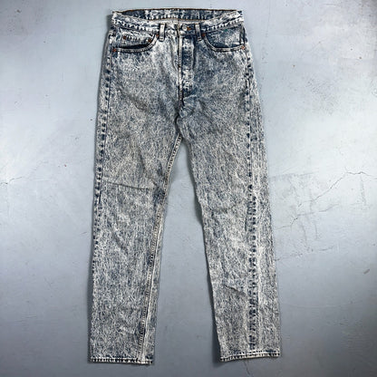 Levis 501 Vintage 80s USA XX Straight Leg Jeans Blue Acid Wash 32x34 Act 31x33