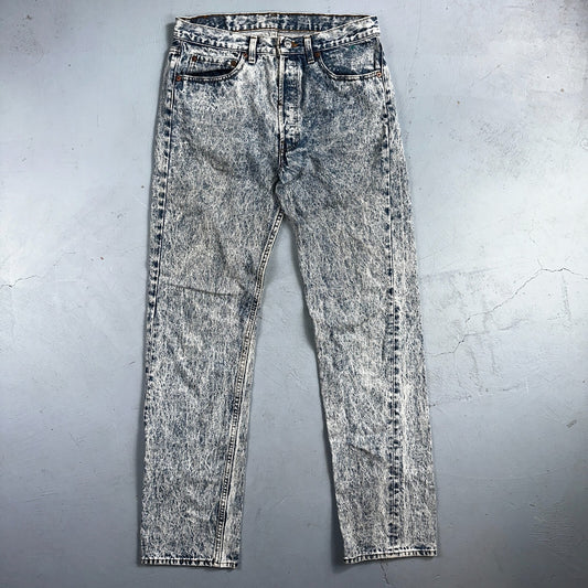 Levis 501 Vintage 80s USA XX Straight Leg Jeans Blue Acid Wash 32x34 Act 31x33