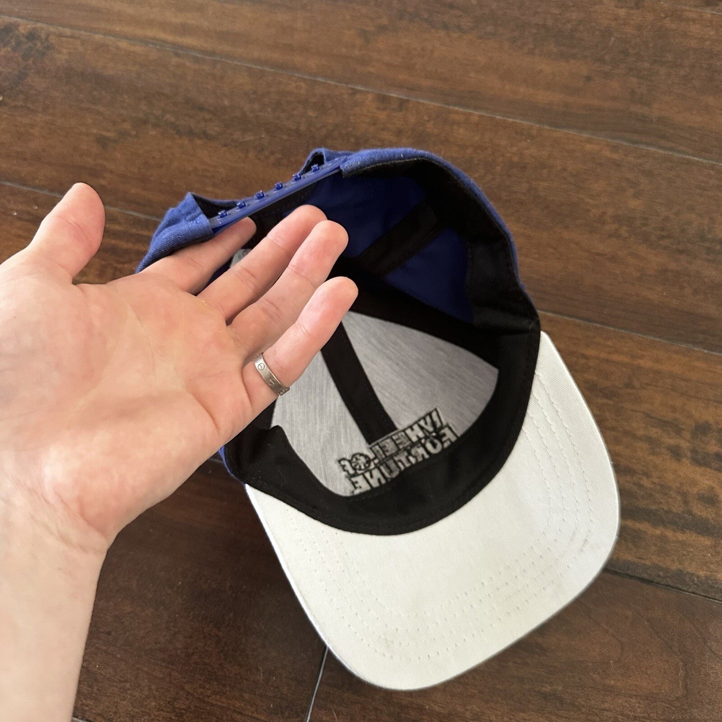 Vintage Wheel of Fortune blue adjustable game show hat cap snapback USA 90s Y2K