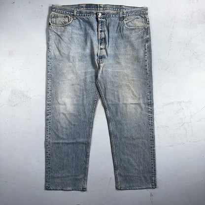 Levis 501 Vintage 90s USA XX Straight Leg Jeans 48x34 Light Wash Act 44x29