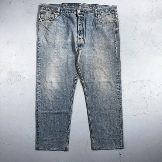 Levis 501 Vintage 90s USA XX Straight Leg Jeans 48x34 Light Wash Act 44x29
