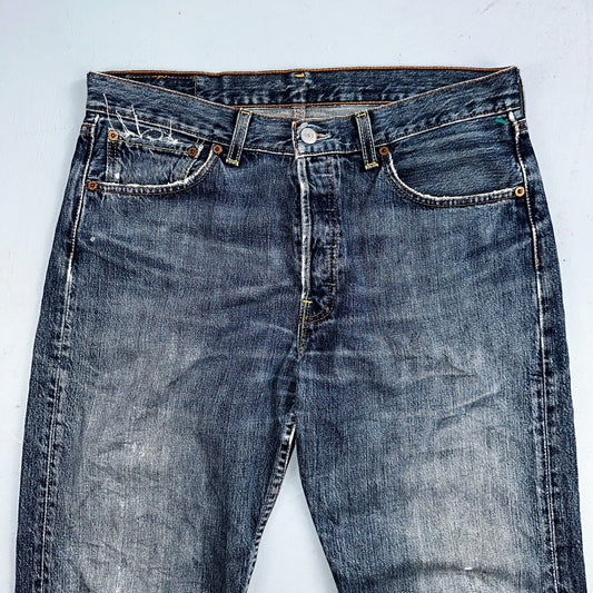 Levis 501 Vintage Y2K XX Straight Leg Jeans Blue Med Wash 33x32 Act 32x31