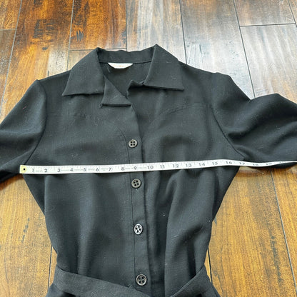 Vintage 90s DonnKenny Cardigan Sweater Jacket Black Bell Sleeves M Button Up