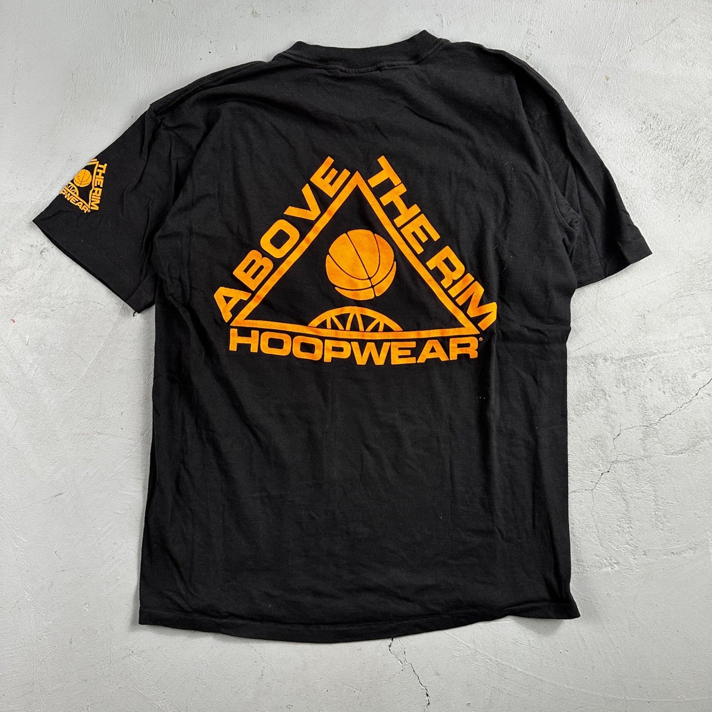 Oneita Above The Rim Hoopwear VTG T Shirt 90s Black Basketball Graphic XL Rap