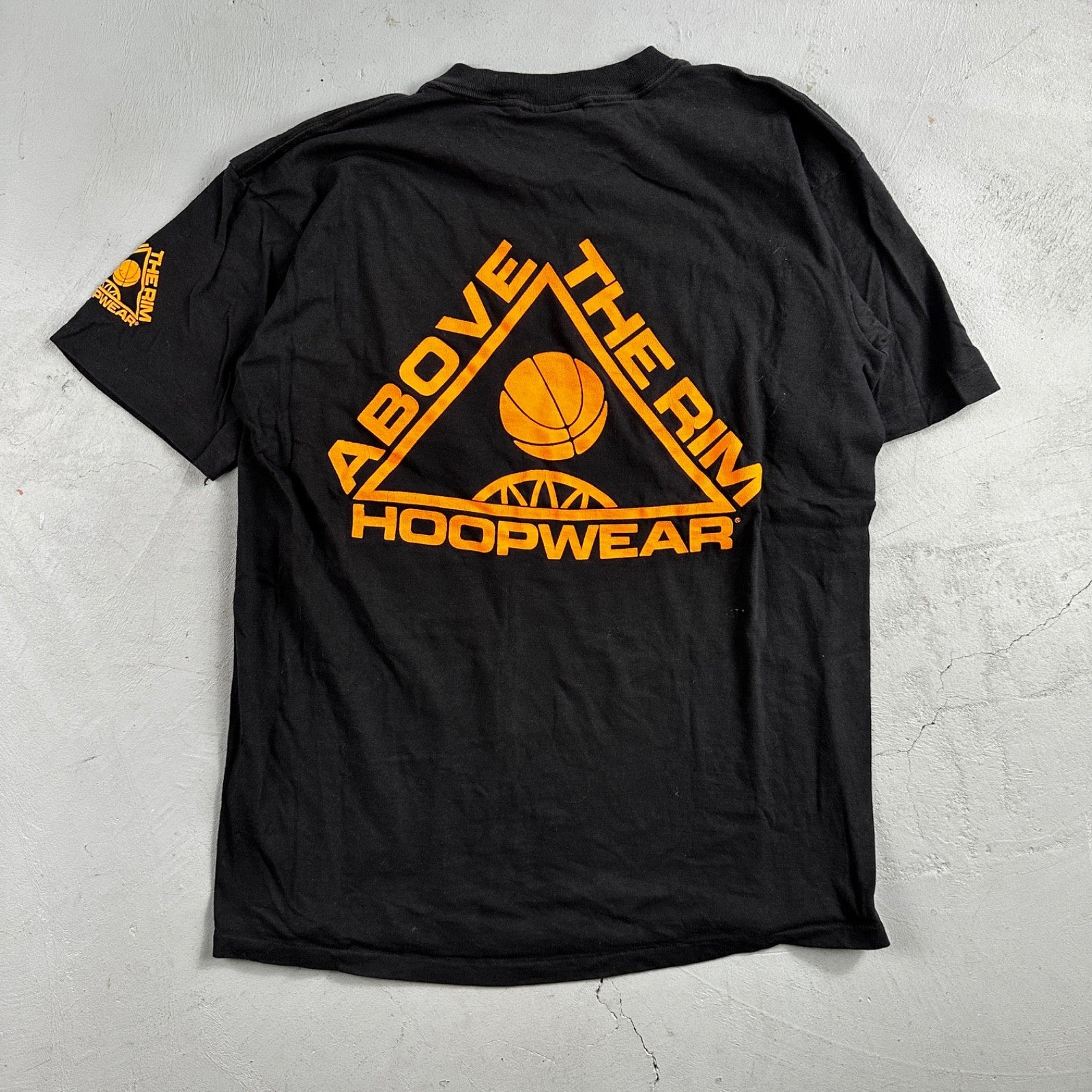 Oneita Above The Rim Hoopwear VTG T Shirt 90s Black Basketball Graphic XL Rap